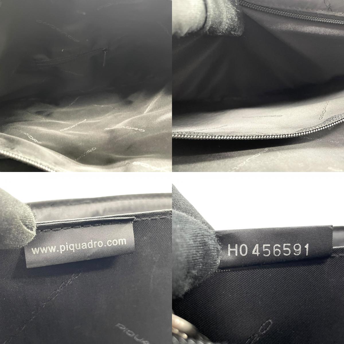 ピクアドロ Piquadro ビジネスバッグ ショルダーバッグ ナイロン×レザー 黒 ブラック メンズ 通勤 2WAY イタリア製 E