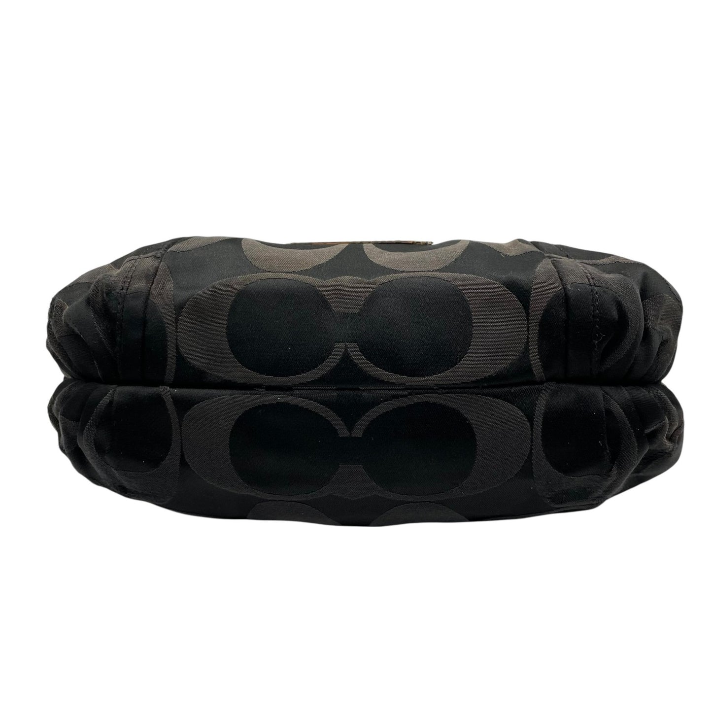 コーチ COACH 2WAY ハンドバッグ ショルダーバッグ ポピー シグネチャー 黒 ブラック キャンバス シルバー金具 手提げ 肩掛け可 斜め掛け可 ロゴ レディース U5