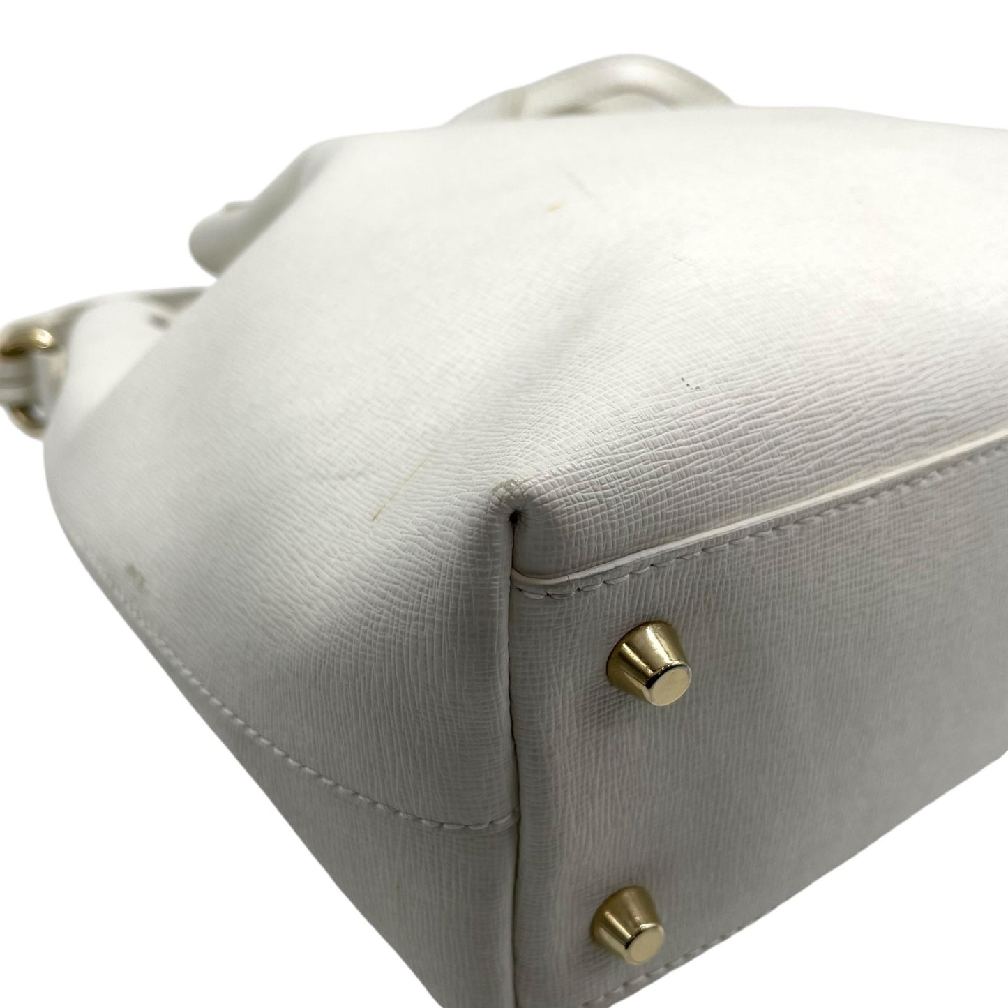 フルラ FURLA 2WAY ハンドバッグ ショルダーバッグ ホワイト 白 レザー 巾着型 ゴールド金具 手提げ 斜め掛け可 レディース T1