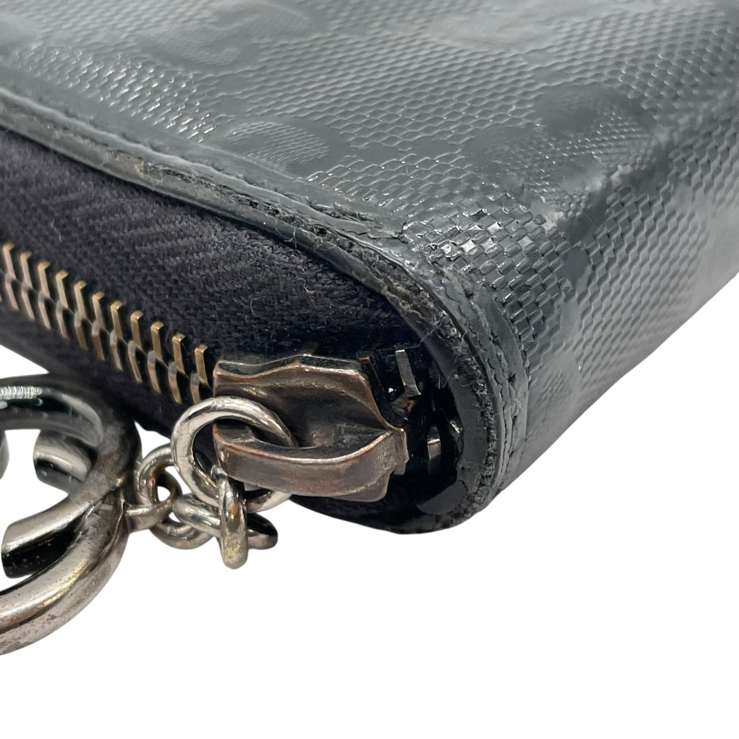 GUCCI グッチ GGインプリメ ラウンドファスナー 長財布 307982 黒 ブラック PVC レザー シルバー金具 メンズ レディース M4