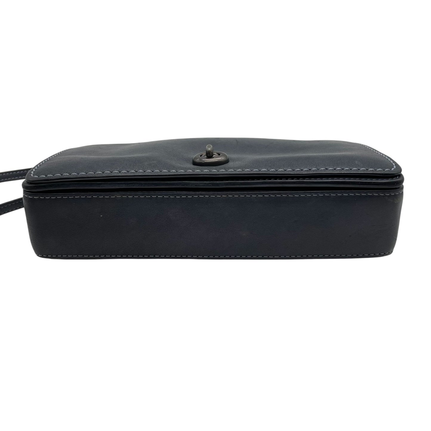 COACH コーチ ショルダーバッグ 紺 ネイビー レザー ブラック金具 ターンロック ディンキー ミニバッグ お財布バッグ 斜め掛け可 レディース C5