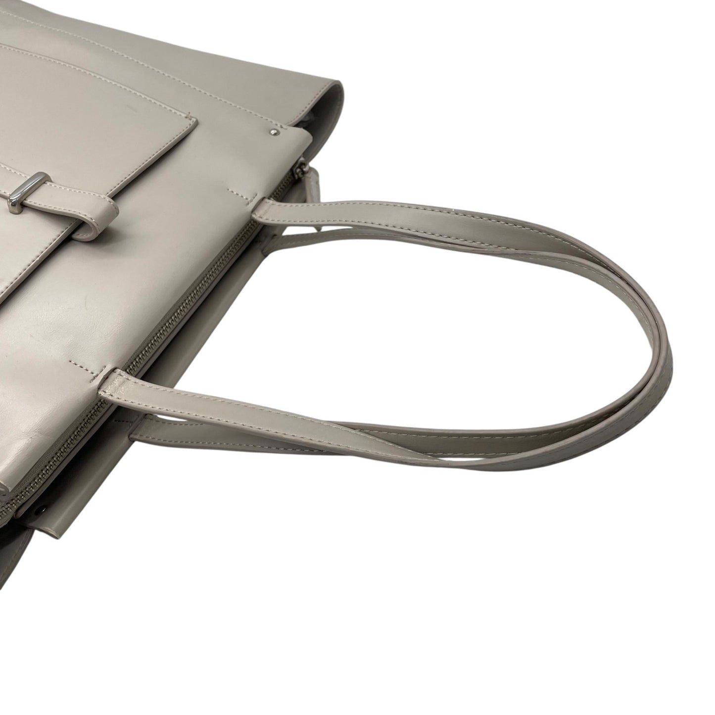 23区 Vingt-trois arrondissements トートバッグ グレー レザー シルバー金具 肩掛け可 A4収納可 上品 シンプル ビジネス 通勤 通学 レディース U11