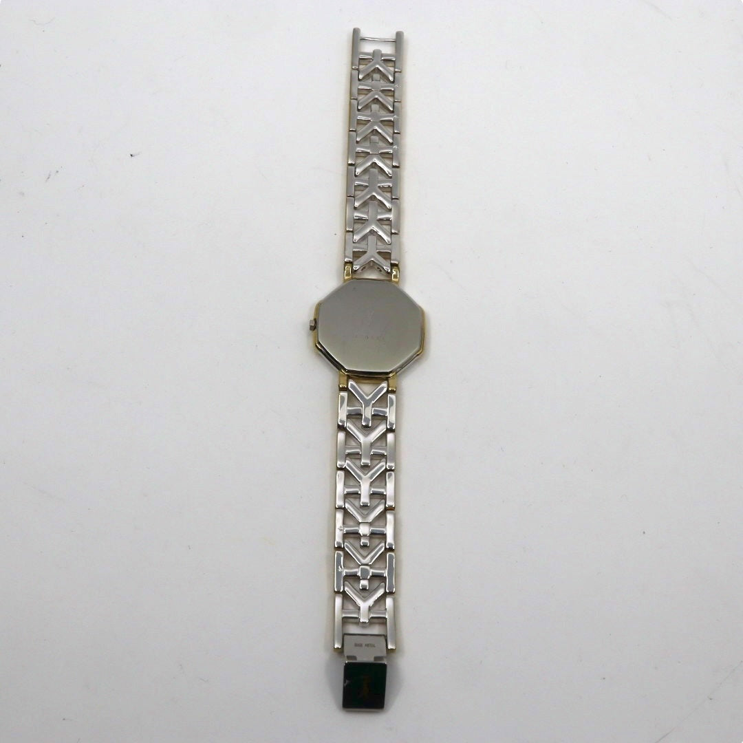 【新品同様/電池交換済】イヴサンローラン YSL 腕時計 4620-E62143 レディース クオーツ アナログ オクタゴン 八角形 ゴールド文字盤 コンビブレス ヴィンテージ クラシック エレガント ドレスウォッチ クリーニング済 G2