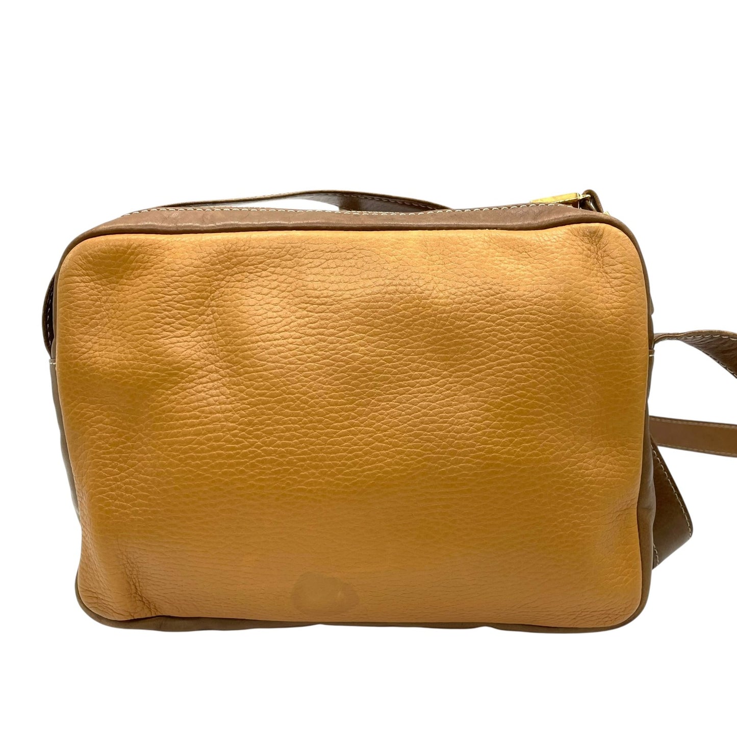 LOEWE ロエベ ショルダーバッグ 茶 ブラウン キャメル レザー ゴールド金具 アナグラム 斜め掛け可 レディース ヴィンテージ K10