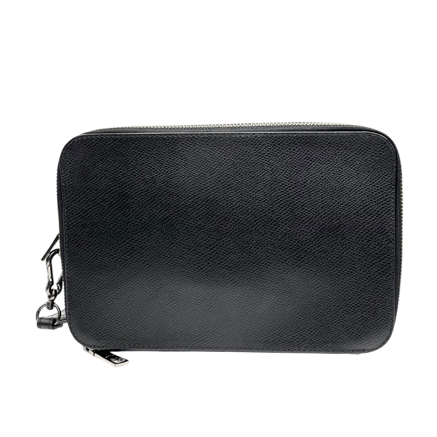 COACH コーチ クラッチバッグ セカンドバッグ F93555 黒 ブラック レザー ブラック金具 ロゴ型押し ストラップ付 メンズ U2