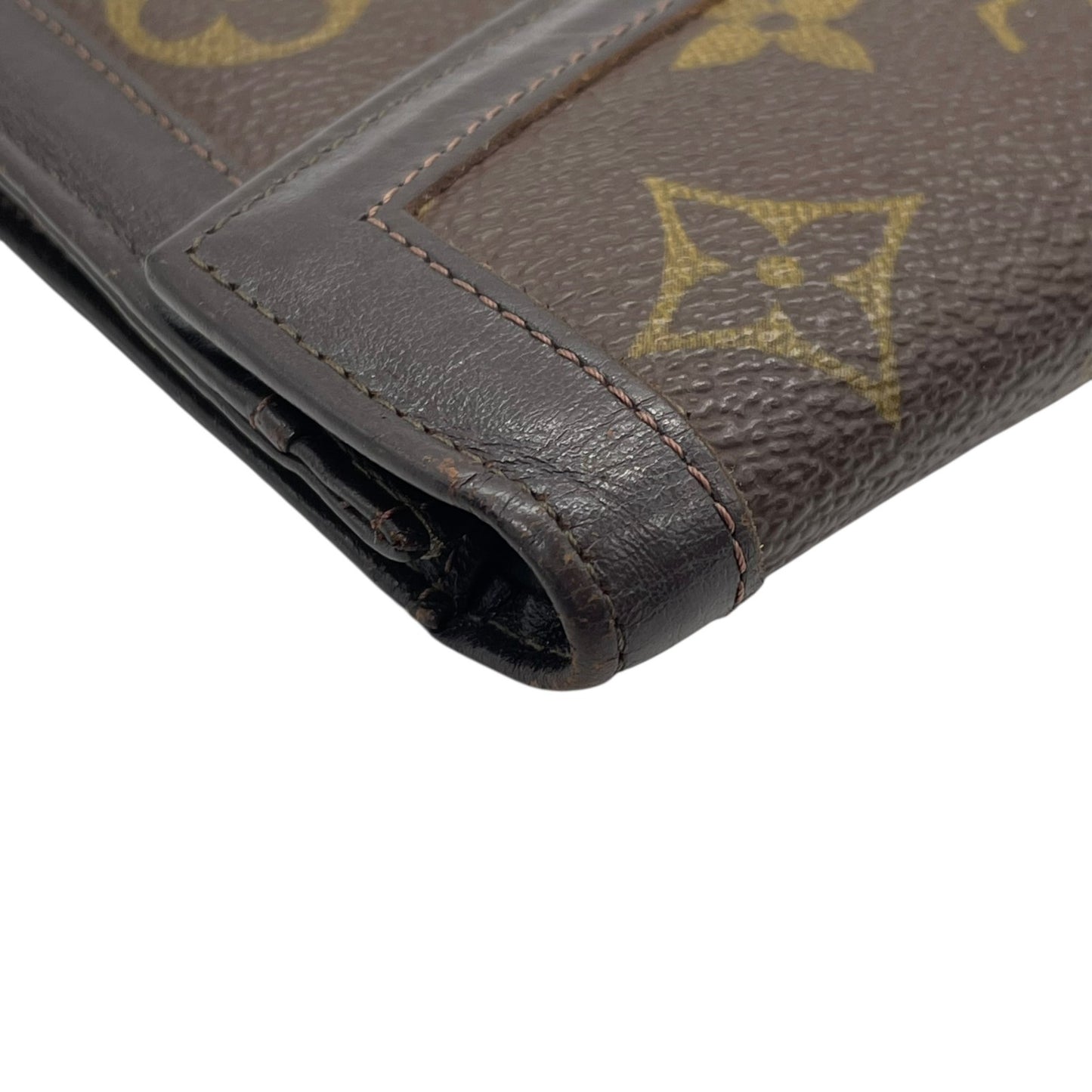 ルイヴィトン LOUIS VUITTON LV モノグラム 長財布 フラップ 茶色 ブラウン PVC レザー メンズ レディース W5