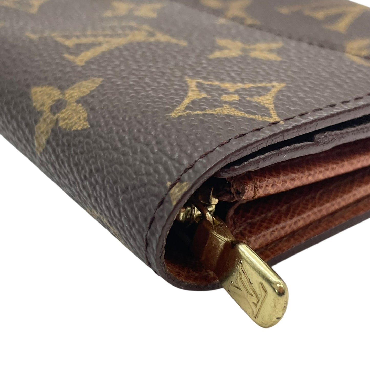 美品 ルイ・ヴィトン LOUIS VUITTON LV モノグラム ポルトフォイユ サラ 長財布 M61734 茶色 ブラウン 金金具 ゴールド金具 シリアル刻印 W1