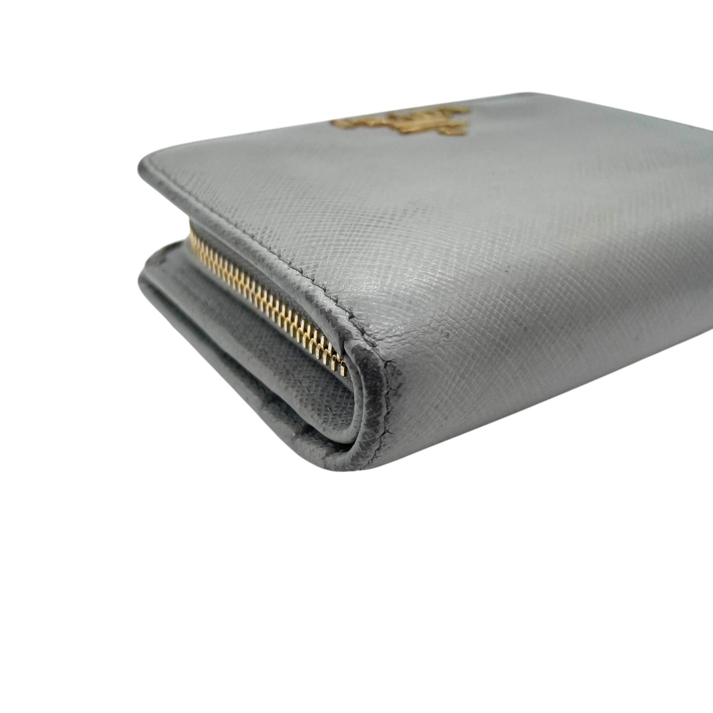 プラダ PRADA 財布 二つ折り財布 サフィアーノ メタル シルバー 金金具 ゴールド金具 レザー コンパクトウォレット ミニ財布 W4
