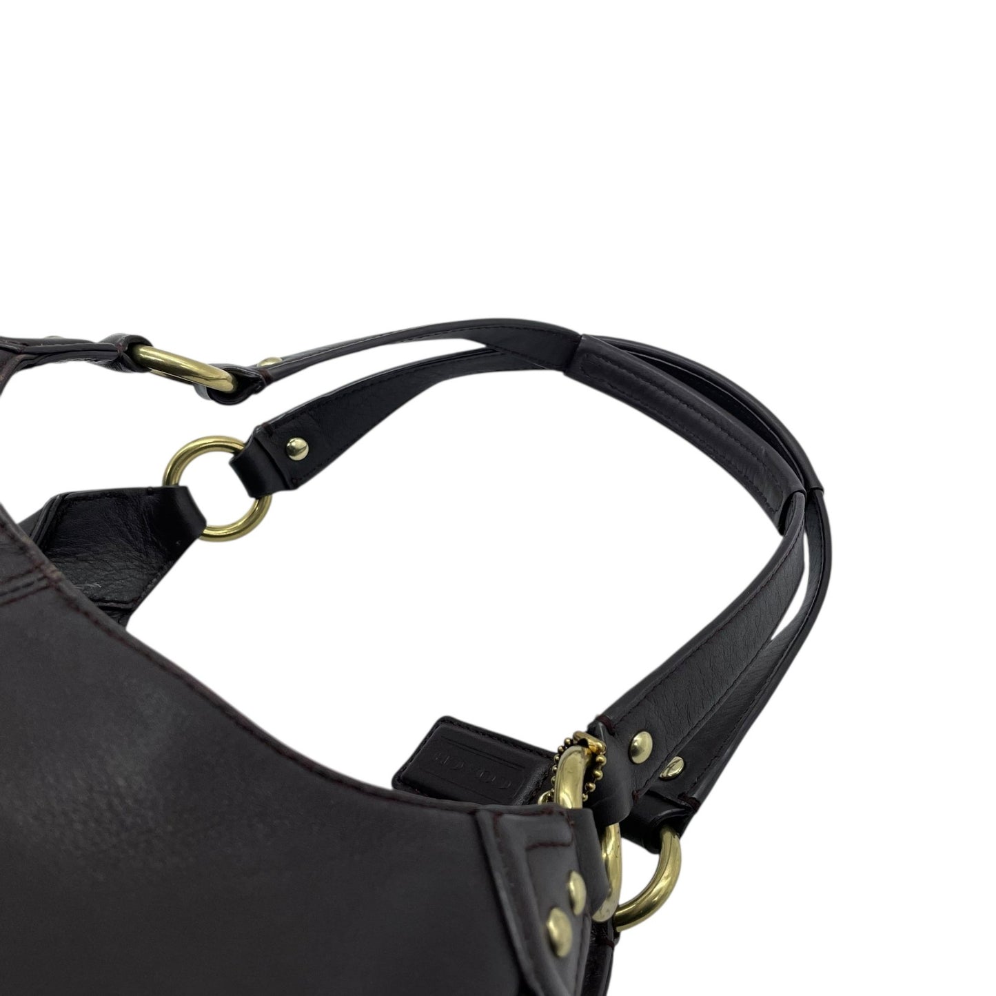 コーチ COACH ハンドバッグ キャンベル F24686 ダークブラウン オールレザー ベルトデザイン ゴールド金具 斜め掛け可 レディース U17