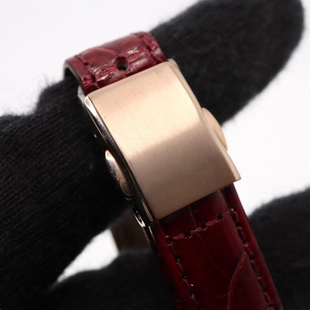 【美品】シチズン xC クロスシー 腕時計 エコドライブ電波時計 H246 チタン ローズゴールド レッド サンバースト レザーベルト レディース G4