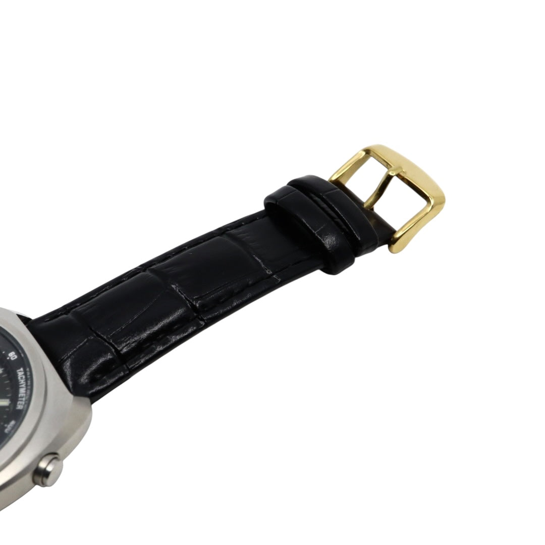 【稼働品】カシオ ティンバークルーザー TIC-100 腕時計 メンズ アナデジ クロノグラフ 20気圧防水 クオーツ ステンレス レザーベルト ブラック 黒文字盤 シルバー ヴィンテージ 希少 レトロ アウトドア G9