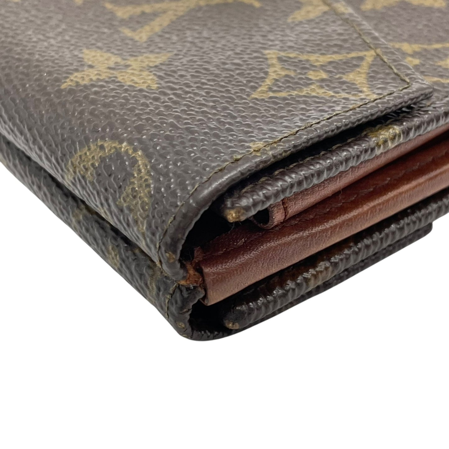 LOUIS VUITTON ルイヴィトン 三つ折り財布 ポルトモネビエ モノグラム M61660 Wホック ブラウン PVC レザー M4