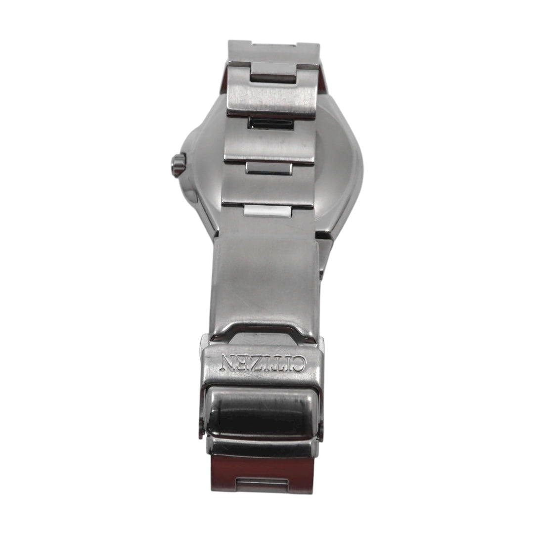 【美品/稼働品】シチズン チッタ Citta エコドライブ 腕時計 A160-H15696 メンズ ソーラー デイト ブラック文字盤 シルバー ステンレス ビジネス カジュアル シンプル ファッション ウォッチ G10 citizen