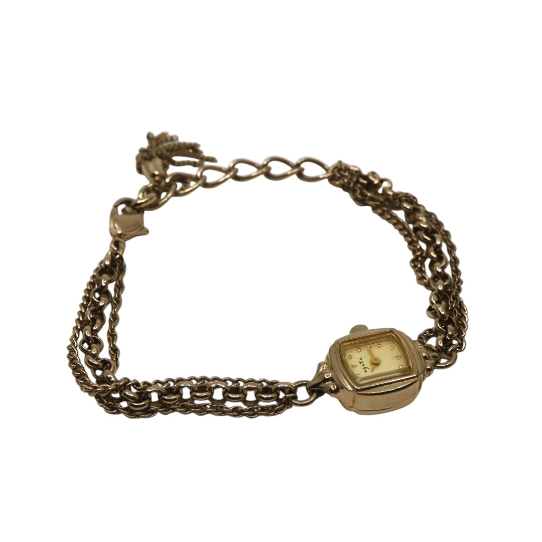 【美品/稼働品】アガット agete 腕時計 1306 ダイヤモンド レディース クオーツ PGP ピンクゴールド ブレスレット ジュエリーウォッチ アンティーク クラシック エレガント フェミニン アクセサリー G10