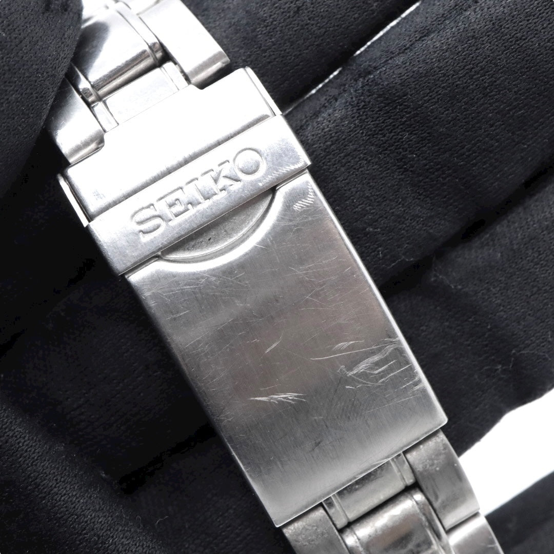 【美品/電池交換済】セイコー クロノグラフ 7T92-0DX0 腕時計 メンズ 100M防水 クオーツ ステンレス ブラック文字盤 シルバー アナログ デイト表示 方位計 スポーツウォッチ ビジネス カジュアル ファッション G10