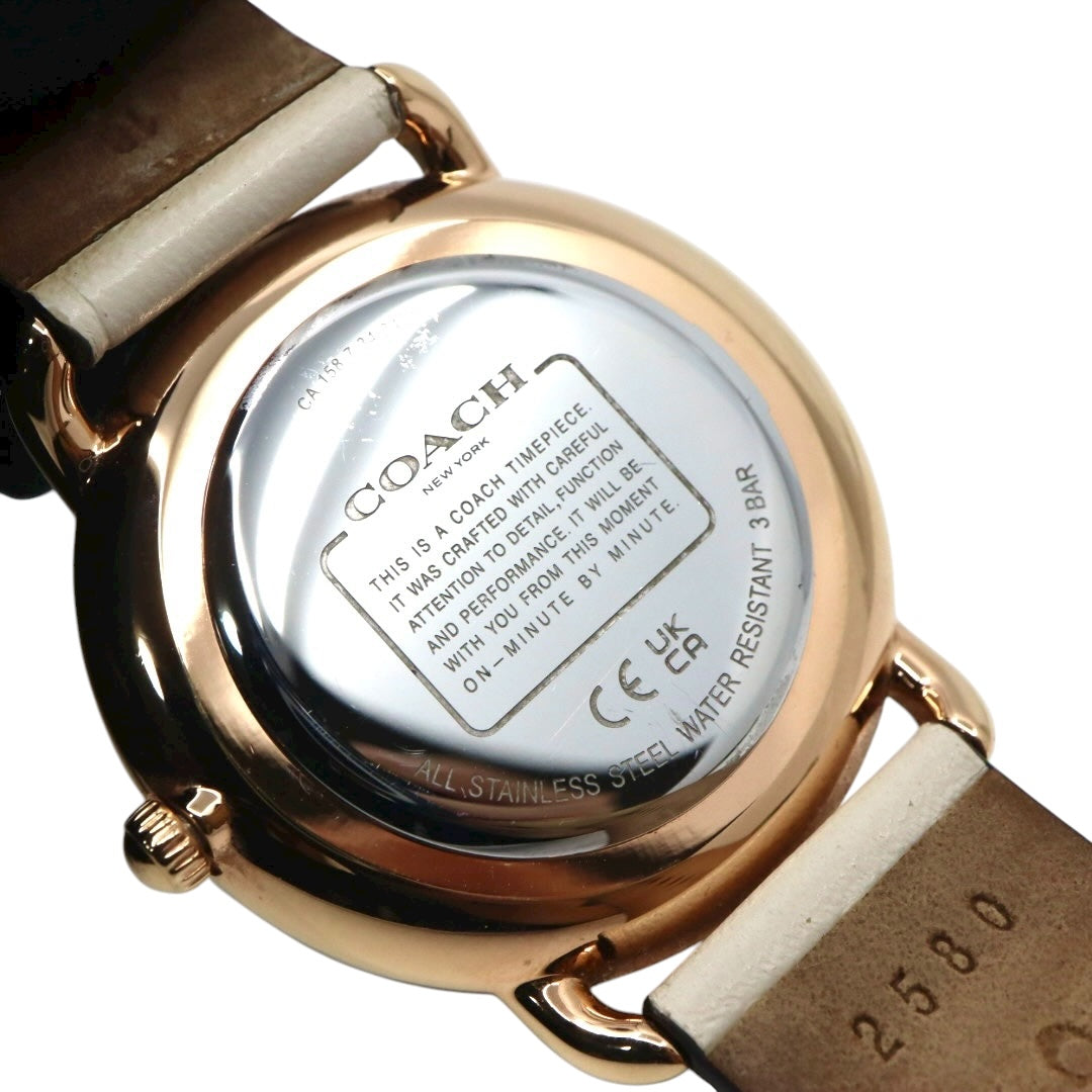 【美品】コーチ COACH 腕時計 レディース グランド GRAND ゴールド シルバー レザー 馬車ロゴ CA.158.7.34.2401 クォーツ アナログ 3針 ビジネス オフィス 通勤 通学 シンプル エレガント 上品 クラシック 純正箱付 G11