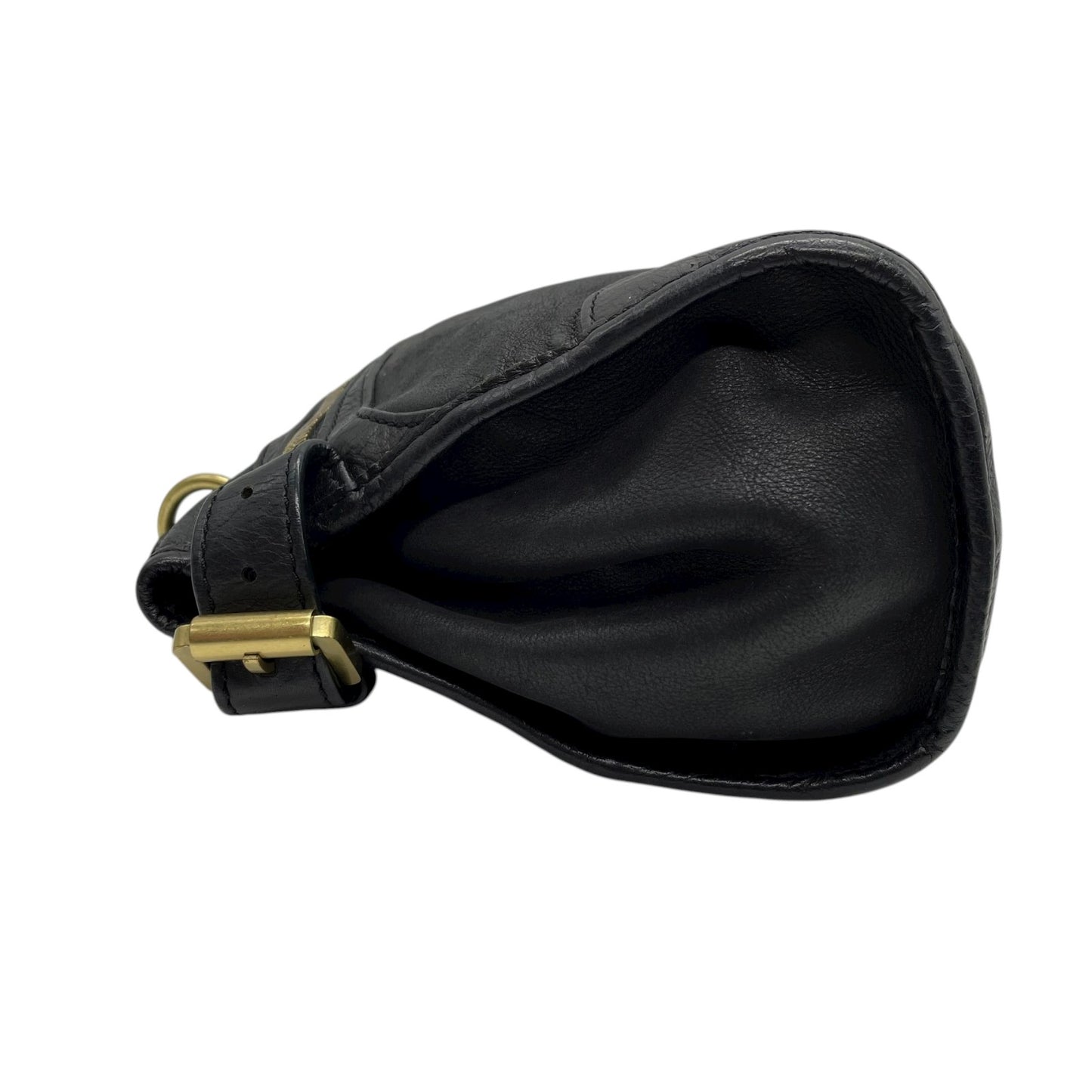 MULBERRY マルベリー 2WAY ハンドバッグ ショルダーバッグ ブラック レザー ゴールド金具 オーバルロゴプレート トップハンドル ヴィンテージ レディース K12