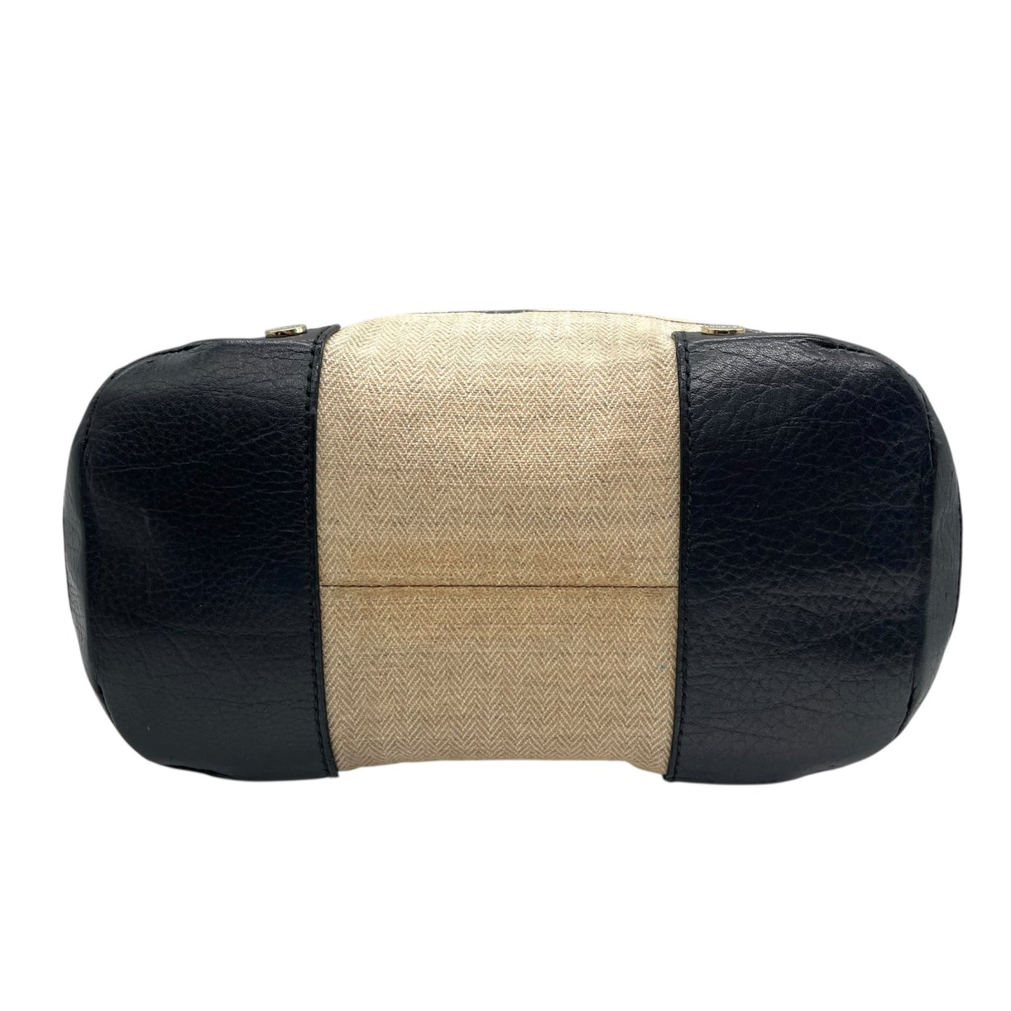 BVLGARI ブルガリ コレツィオーネ 2WAY ハンドバッグ トートバッグ ショルダーバッグ ロゴ キャンバス レザー ベージュ 黒 ブラック ゴールド金具 斜め掛け可 メンズ レディース K3