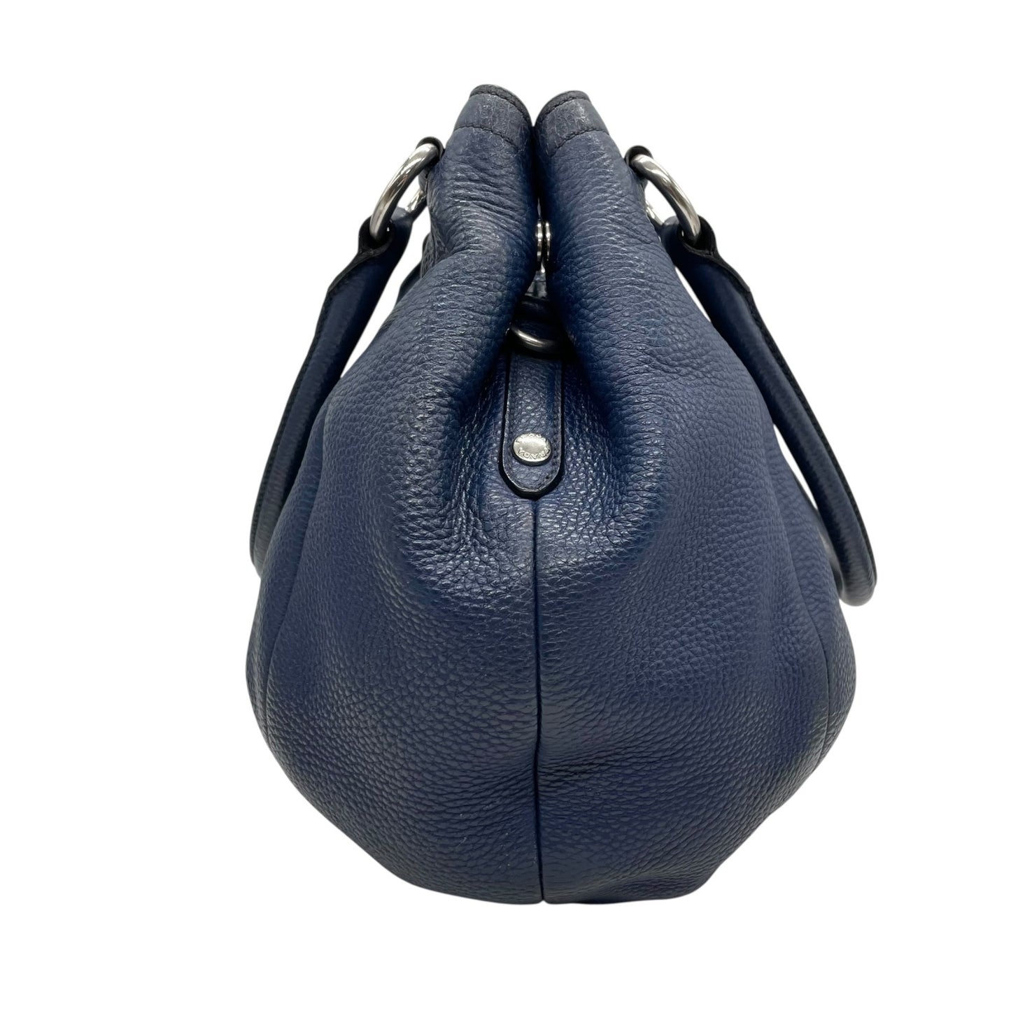 美品 PRADA プラダ 2WAY ハンドバッグ ショルダーバッグ レザー ネイビーブルー ヴィッテロ シルバー金具 B2343M 三角ロゴ 斜め掛け可 手提げ レディース Z4