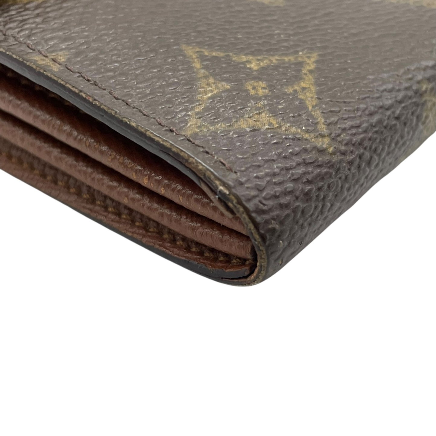 LOUIS VUITTON ルイヴィトン モノグラム ポシェット ポルトモネ クレディ 長財布 二つ折り ファスナー M61726 茶 ブラウン PVC レザー メンズ レディース W3