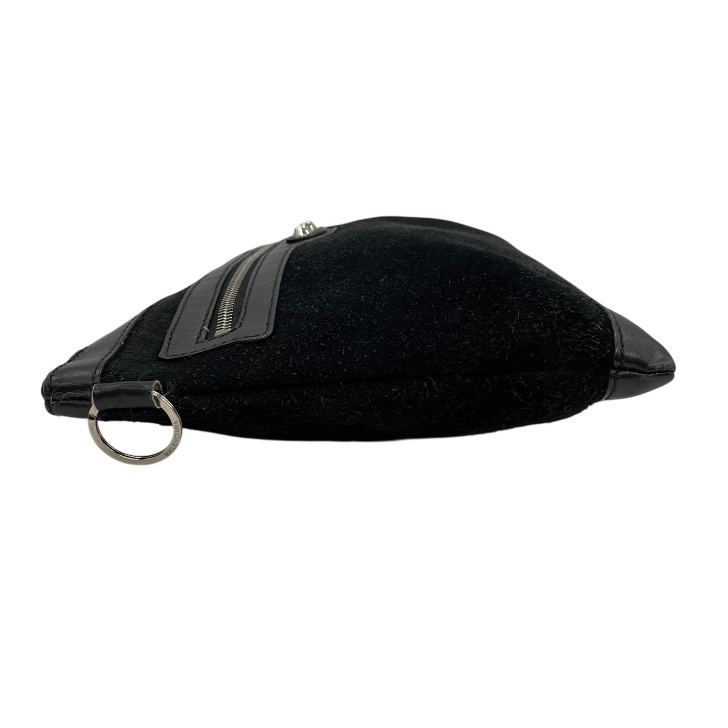 BALENCIAGA バレンシアガ クリップ クラッチバッグ CLASSIC CLIP M 黒 ブラック スエード レザー シルバー金具 セカンドバッグ メンズ レディース K11