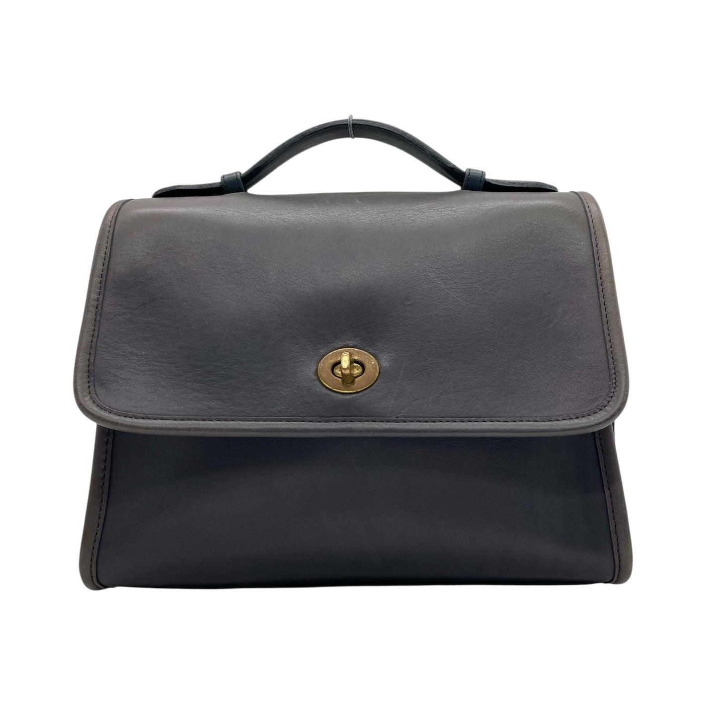 COACH オールドコーチ 2WAY ハンドバッグ ショルダーバッグ 紺 ネイビー オールレザー ターンロック ゴールド金具 クロスボディ 斜め掛け レディース S84