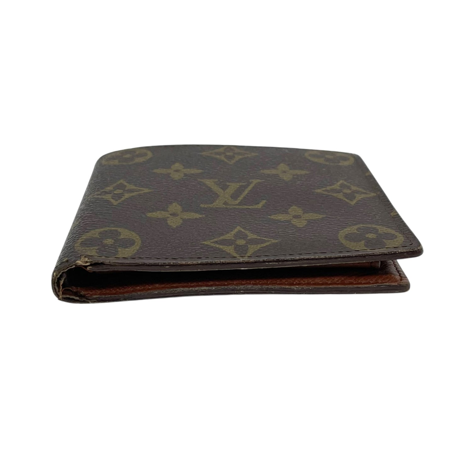 LOUIS VUITTON ルイヴィトン モノグラム ポルトフォイユ・マルコ 二つ折り財布 茶 ブラウン PVC レザー ゴールド金具 M61675 メンズ レディース M4