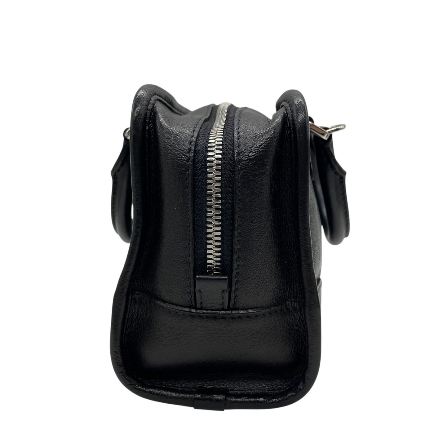 Authentic LOEWE Amazona 2WAY Handbag Shoulder Bag Black Leather Anagram