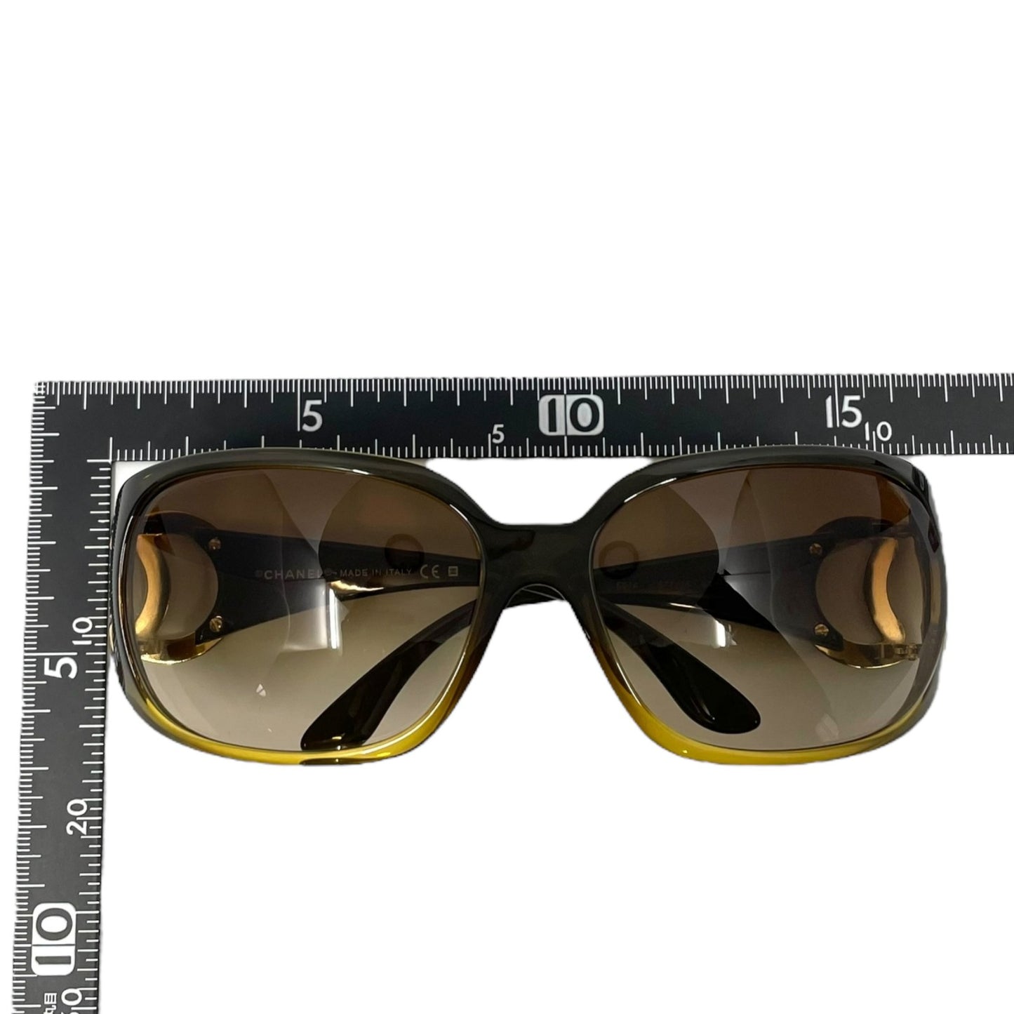 極美品 CHANEL シャネル ココマーク サングラス 64□16 120 カーキ レディース H2