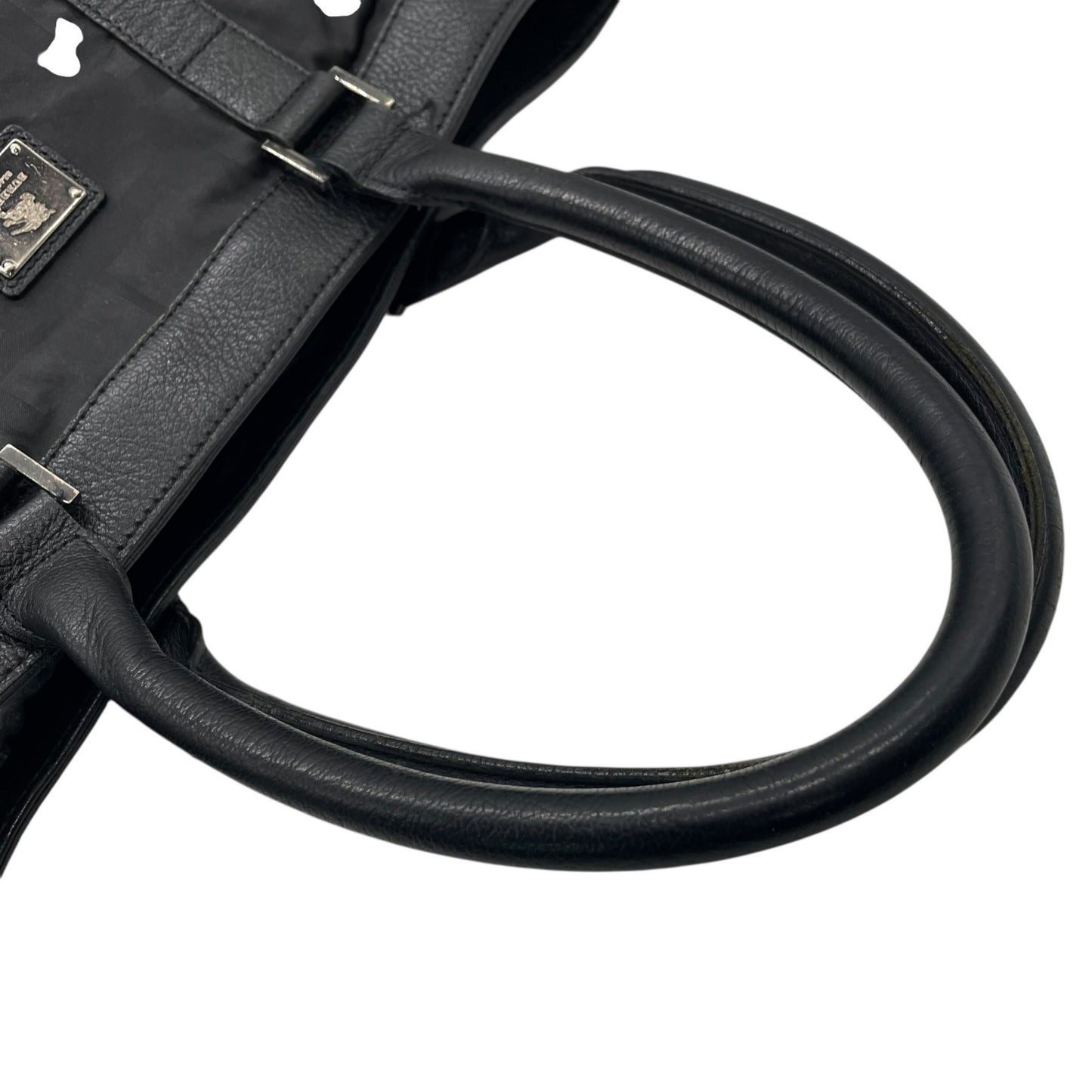 Authentic Burberry Black Label Business Tote Bag Black Nylon A4 Shoulder Men Unisex Large