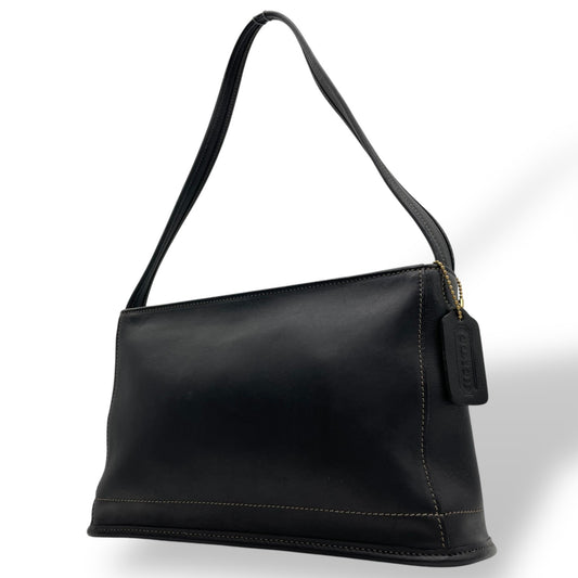 美品 COACH オールドコーチ VINTAGE ヴィンテージ ショルダーバッグ オールレザー 黒 ブラック グラブタンレザー グレインレザー 肩掛け ワンショルダー 本革 9309 U13