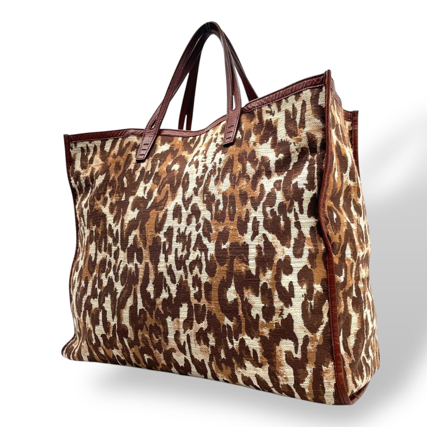 大人気 A VACATION アヴァケーション TANK トートバッグ レオパード A4収納 大容量 ブラウン ハンドバッグ レディース キャンバス×レザー E5