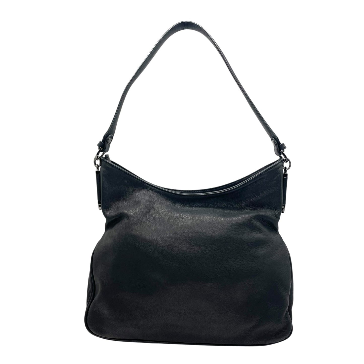 極美品 ARMANI COLLEZIONI アルマーニ コレッツォーニ レザー ワンショルダー ショルダーバッグ ブラック 本革 シルバー金具 ユニセックス メンズ レディース A1