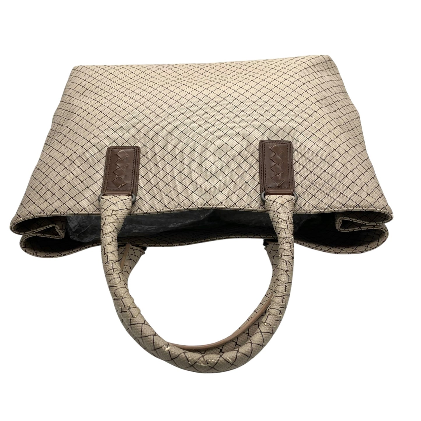 BOTTEGA VENETA ボッテガヴェネタ マルコポーロ イントレッチオジェット トートバッグ ハンドバッグ グレー ブラウン PVC ブラック金具 メンズ レディース 手提げ A