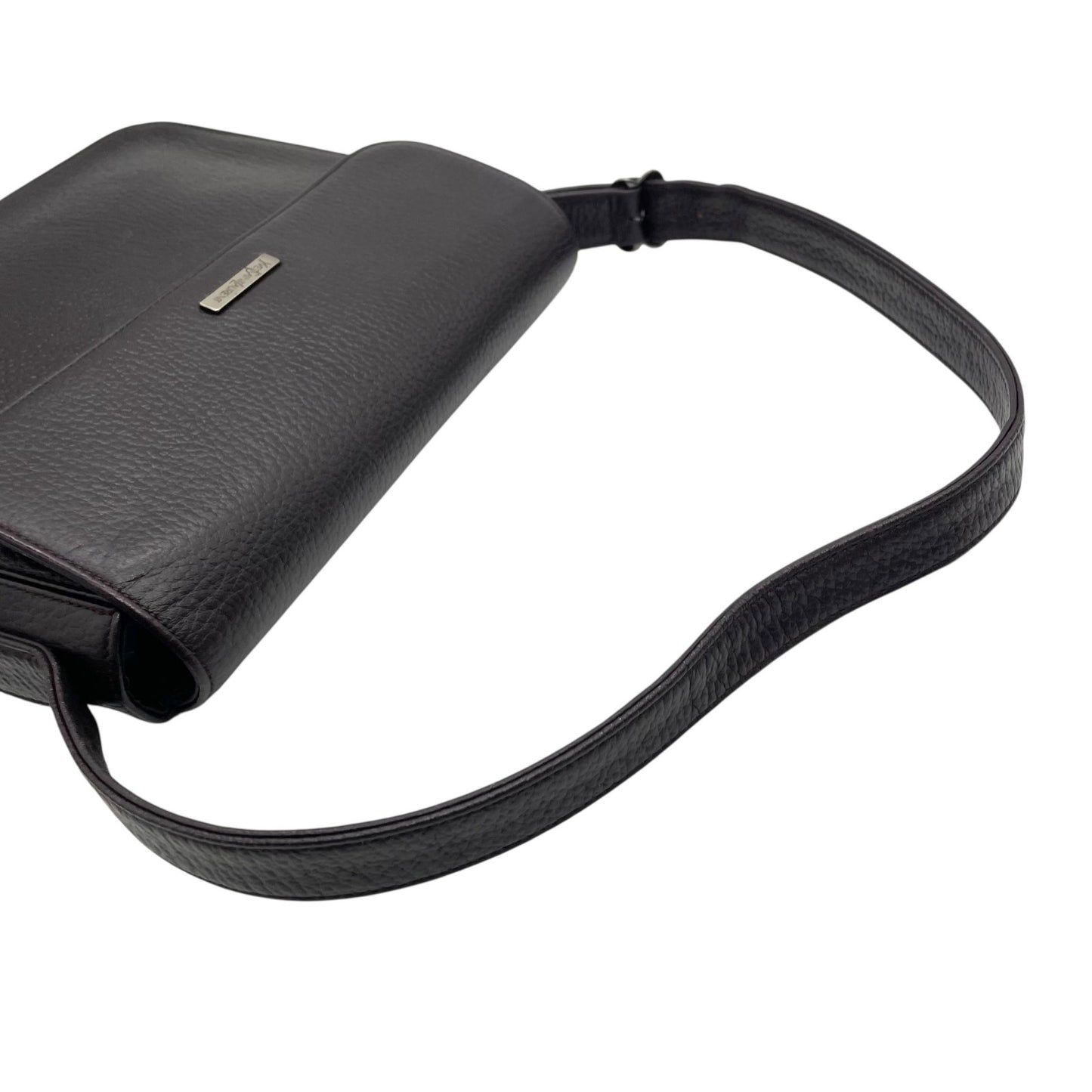 美品 Yves Saint Laurent イヴ・サンローラン ショルダーバッグ ワンショルダー レザー ブラウン 茶色 ロゴ ハート金具 フラップ ヴィンテージ オールド アーカイブ B