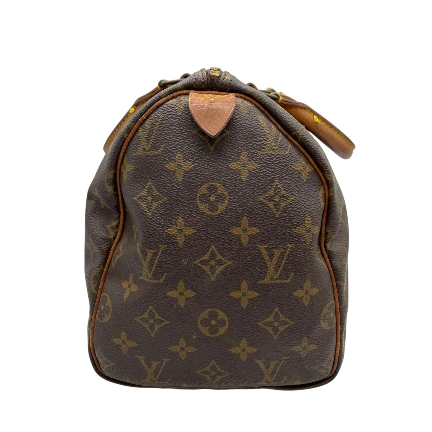 LOUIS VUITTON ルイヴィトン モノグラム スピーディ30 2WAY ボストンバッグ ミニボストン M41526 斜め掛け可 PVC レザー ブラウン ゴールド金具 パドロック ハンドバッグ レディース D