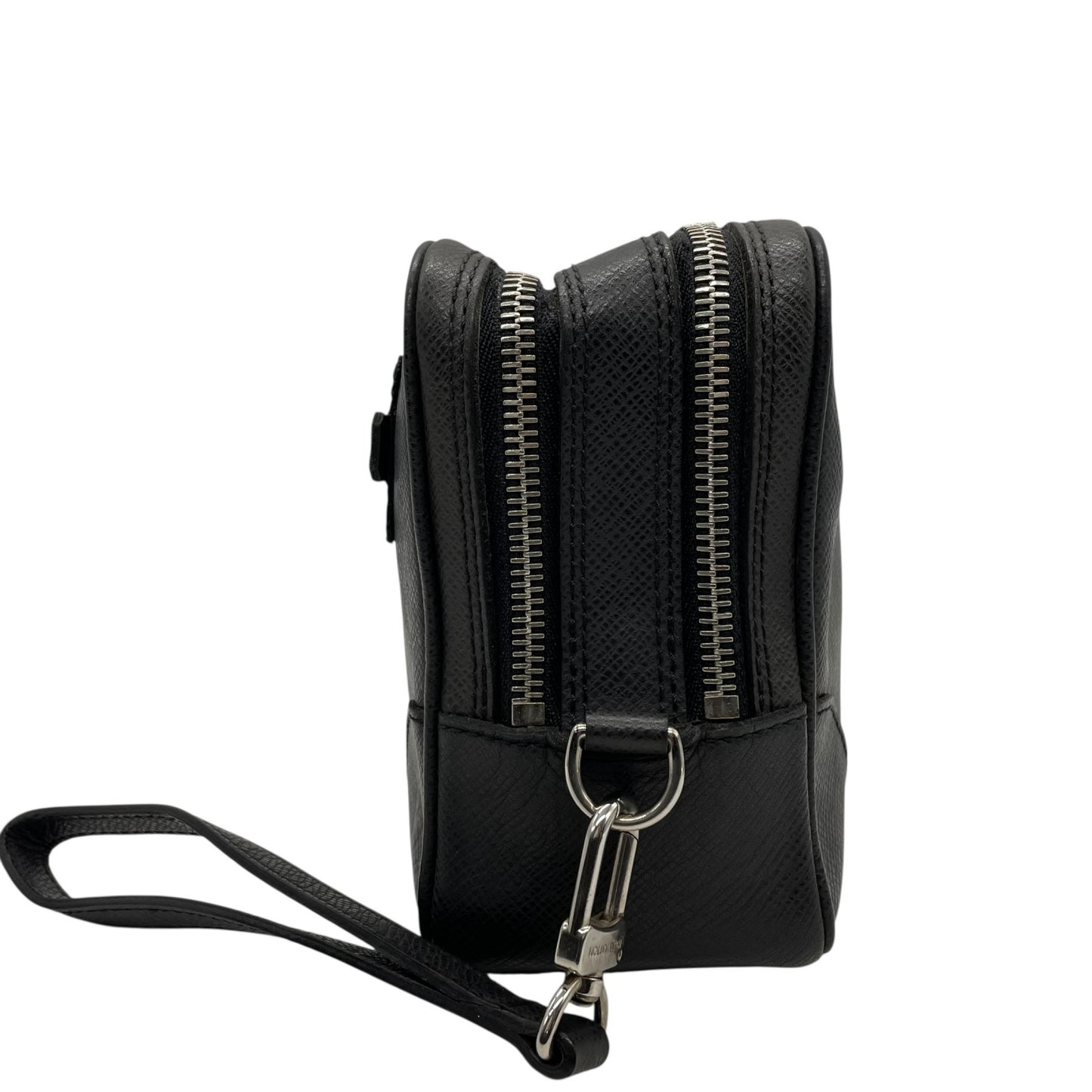 美品 LOUIS VUITTON ルイヴィトン タイガ パヴェル クラッチバッグ セカンドバッグ レザー 黒 ブラック シルバー金具 M31142 ストラップ付 メンズ D