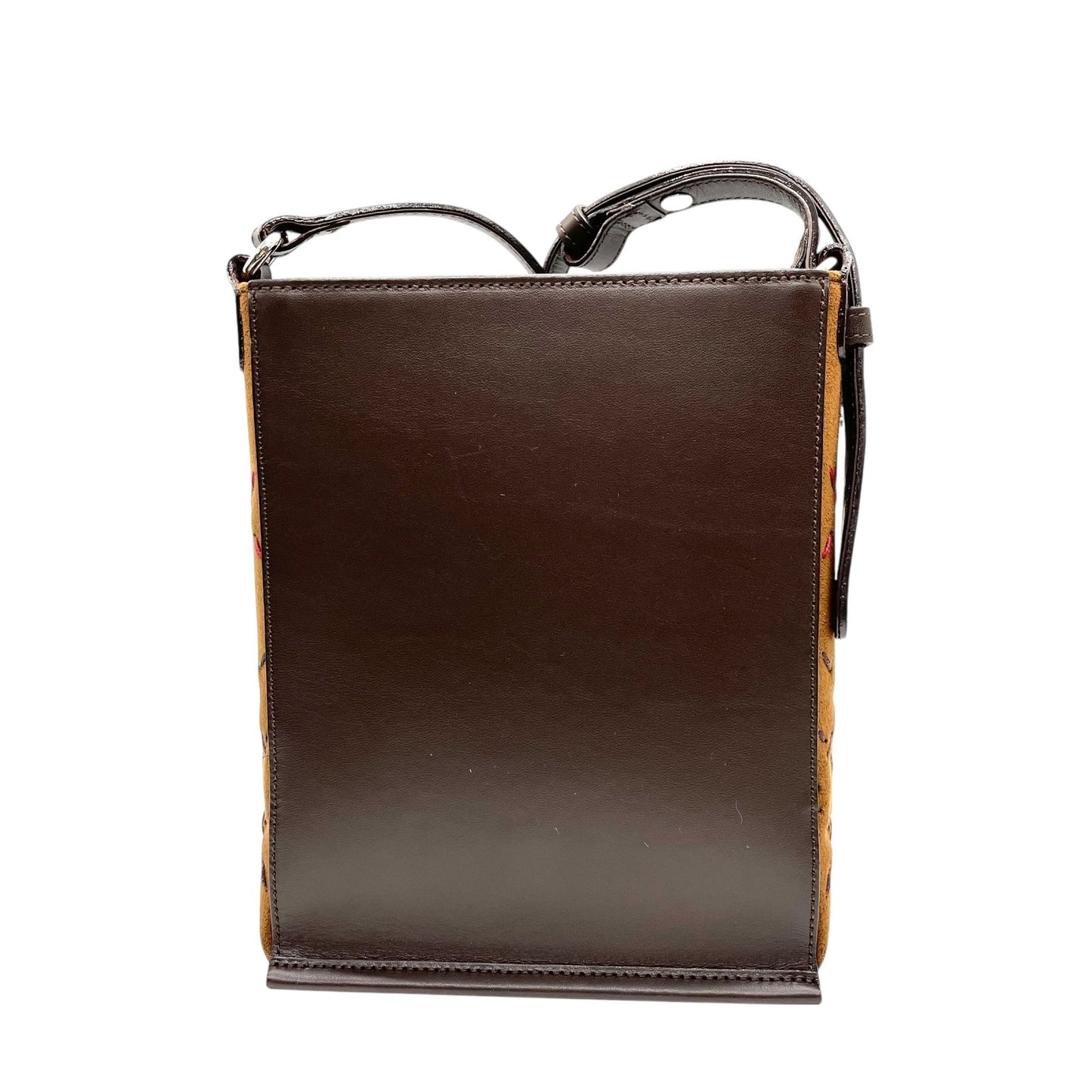 未使用級 BURBERRY バーバリー ショルダーバッグ ロゴ ステッチ 茶 ブラウン レザー スエード シルバー金具 クロスボディ 斜め掛け可 サコッシュ スマホショルダー レディース E