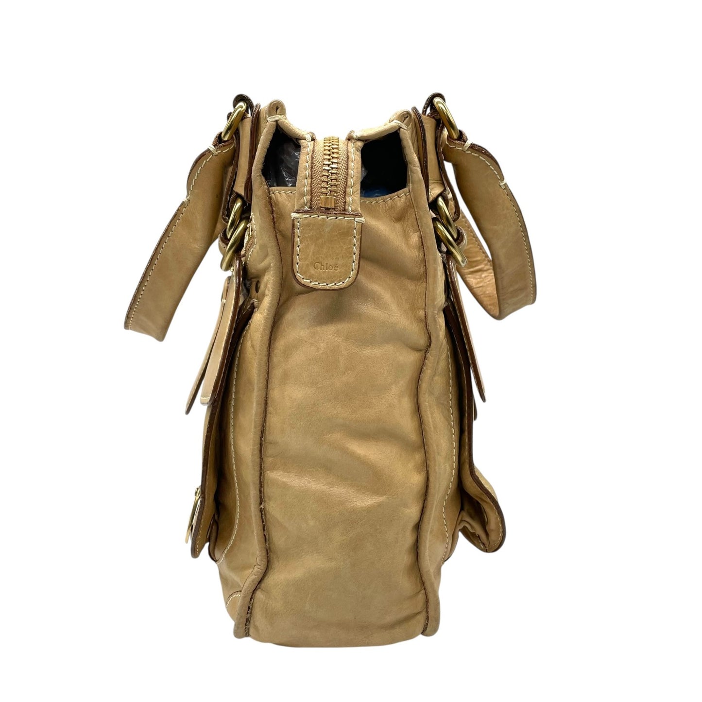 Chloe クロエ ベイ レザー トートバッグ 7ES358-50 ブラウン 牛革 ライトブラウン A4収納可能 Y2K VINTAGE archive 00s C7