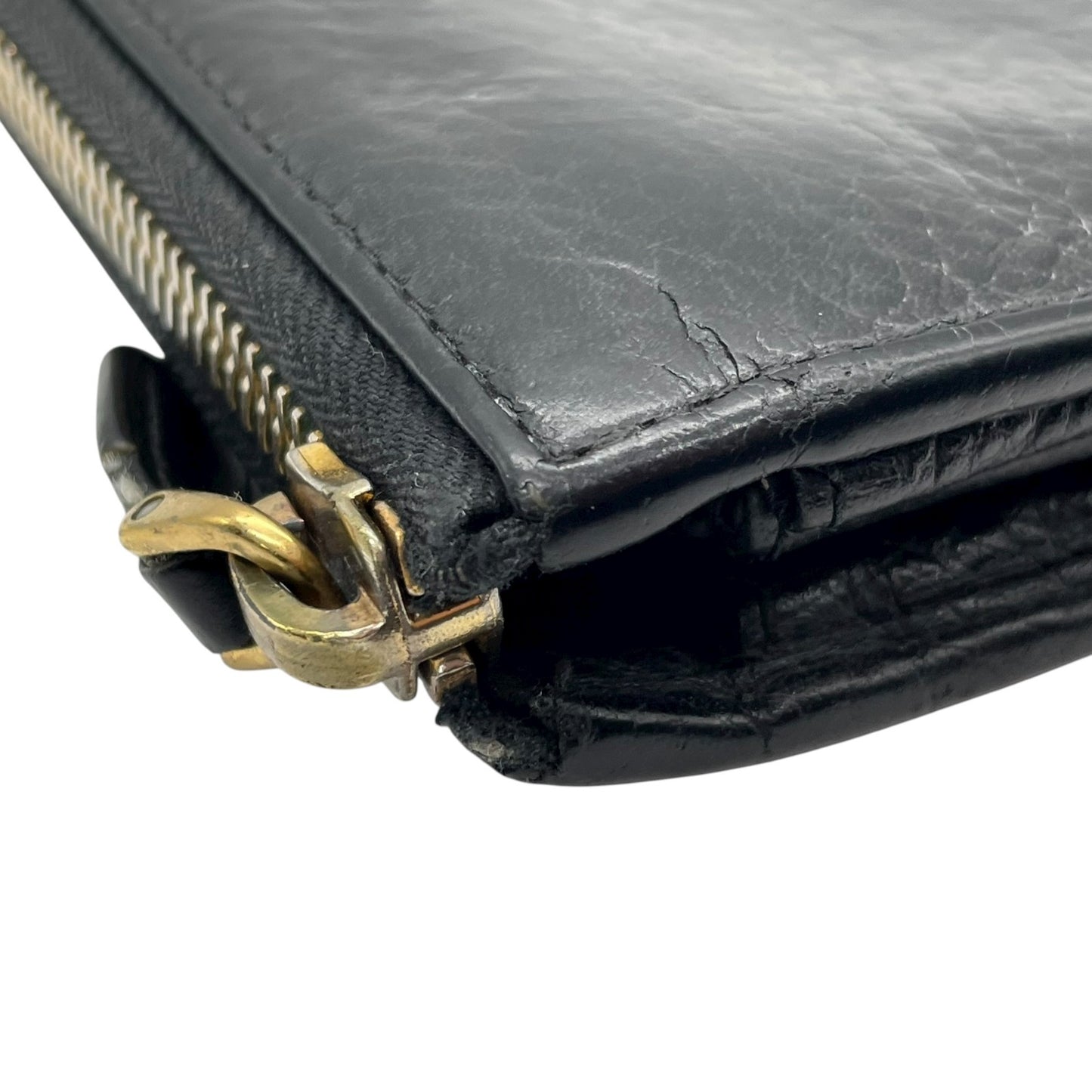 プラダ PRADA レザー ラウンドファスナー 長財布 黒 ブラック 金金具 ゴールドロゴ L字ファスナー 本革 ジップアラウンドウォレット M5