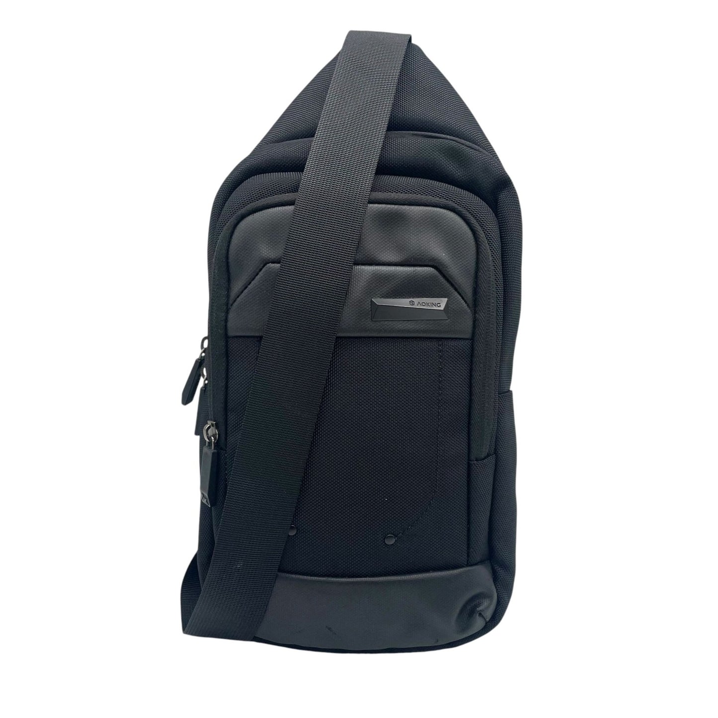 アオキング AOKING ショルダーバッグ ボディバッグ 黒 ブラック ナイロン 撥水 多機能 PC収納 メンズ S83