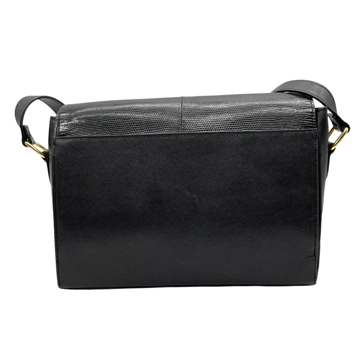 美品 イヴ サンローラン YVES SAINT LAURENT 型押し ショルダーバッグ 黒 ブラック レザー ヴィンテージ 金金具 ゴールド金具 K7