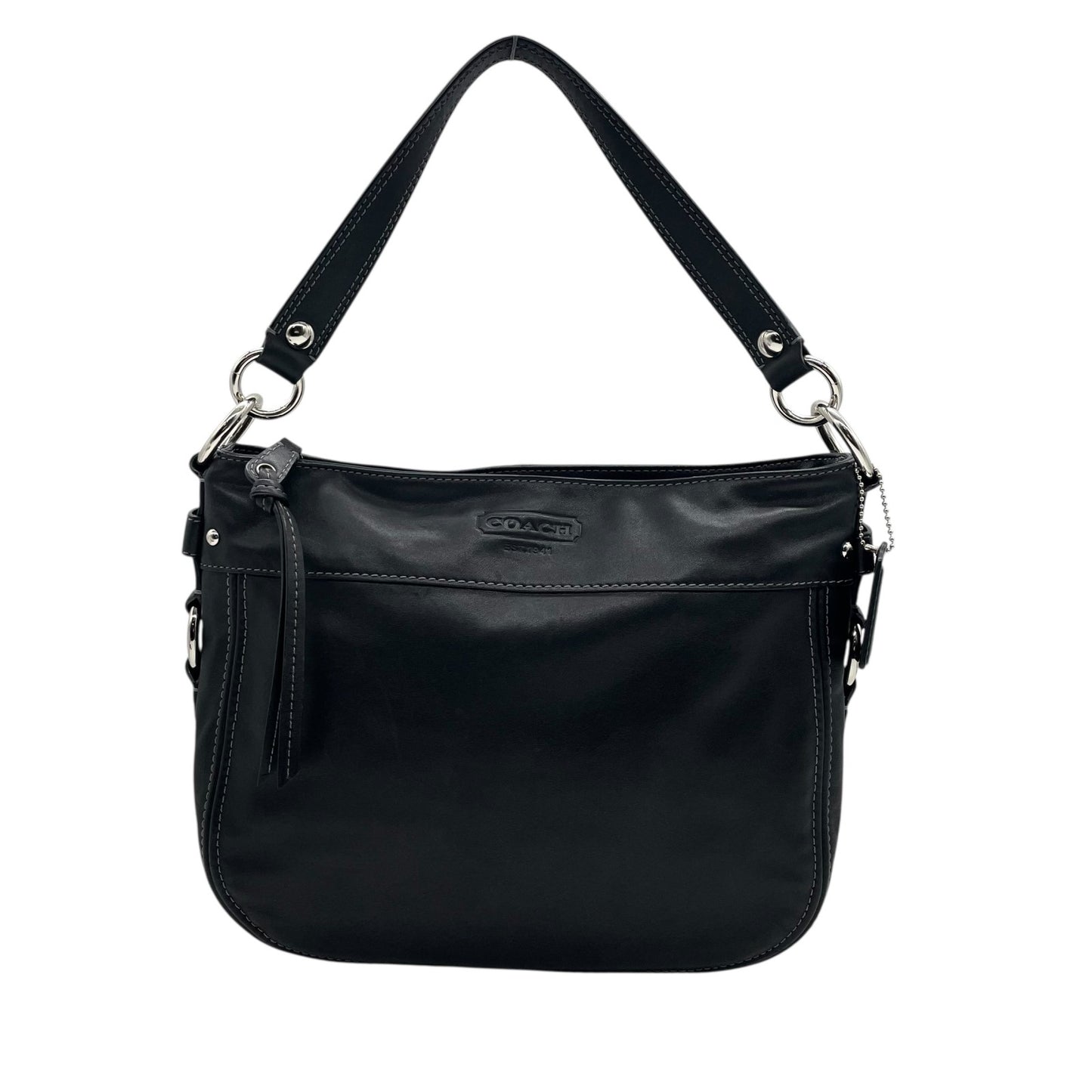 コーチ COACH レザー ショルダーバッグ ワンショルダー 黒 ブラック 2WAY グローブタンレザー シルバー金具 S50