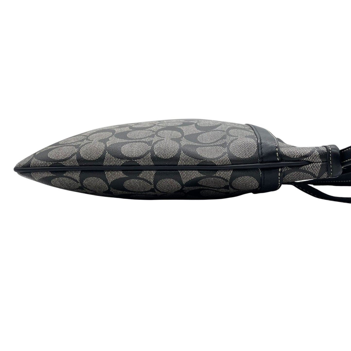 コーチ COACH シグネチャー ショルダーバッグ 黒 ブラック グレー レザー コンビ クロスボディ S50