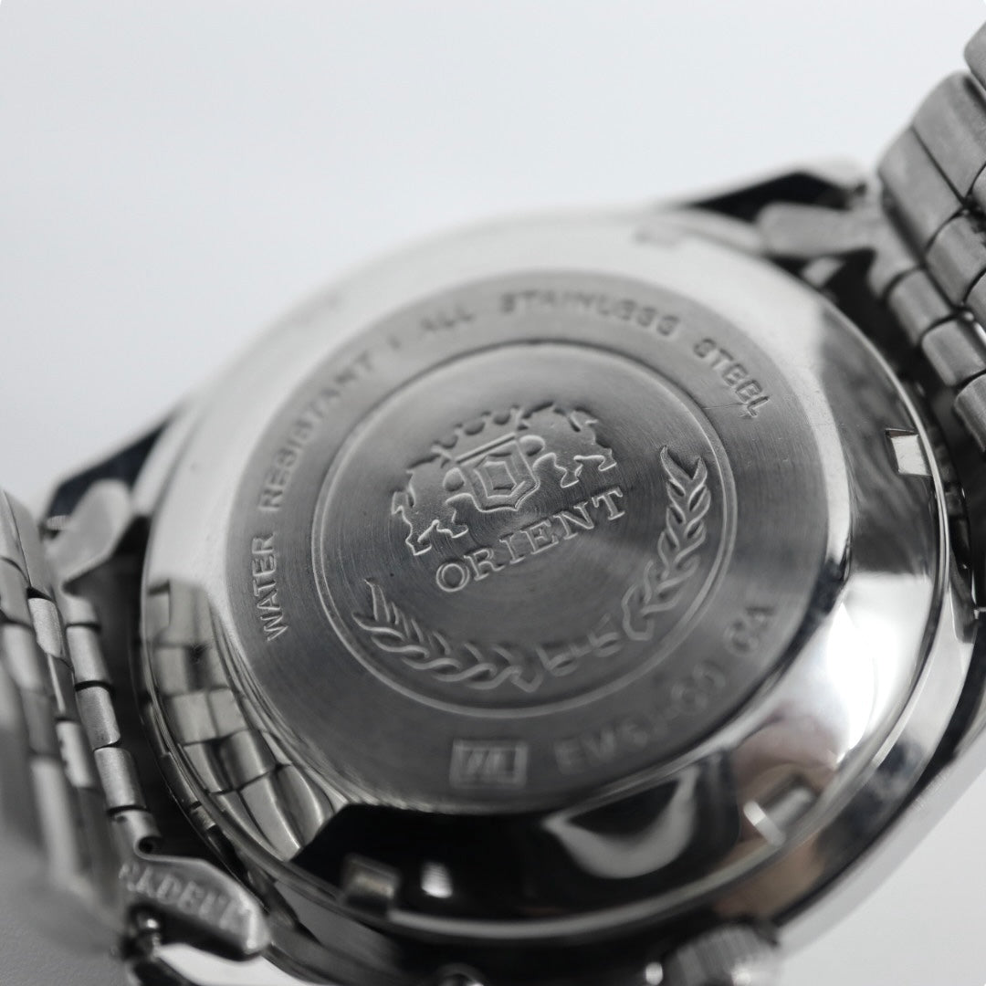 未使用品　オリエント　スリースター　腕時計　シルバー　デイデイト　自動巻き　日本製　ステンレススチール　カレンダー　アナログ　メンズ　ORIENT　クラシック　ウォッチ G4