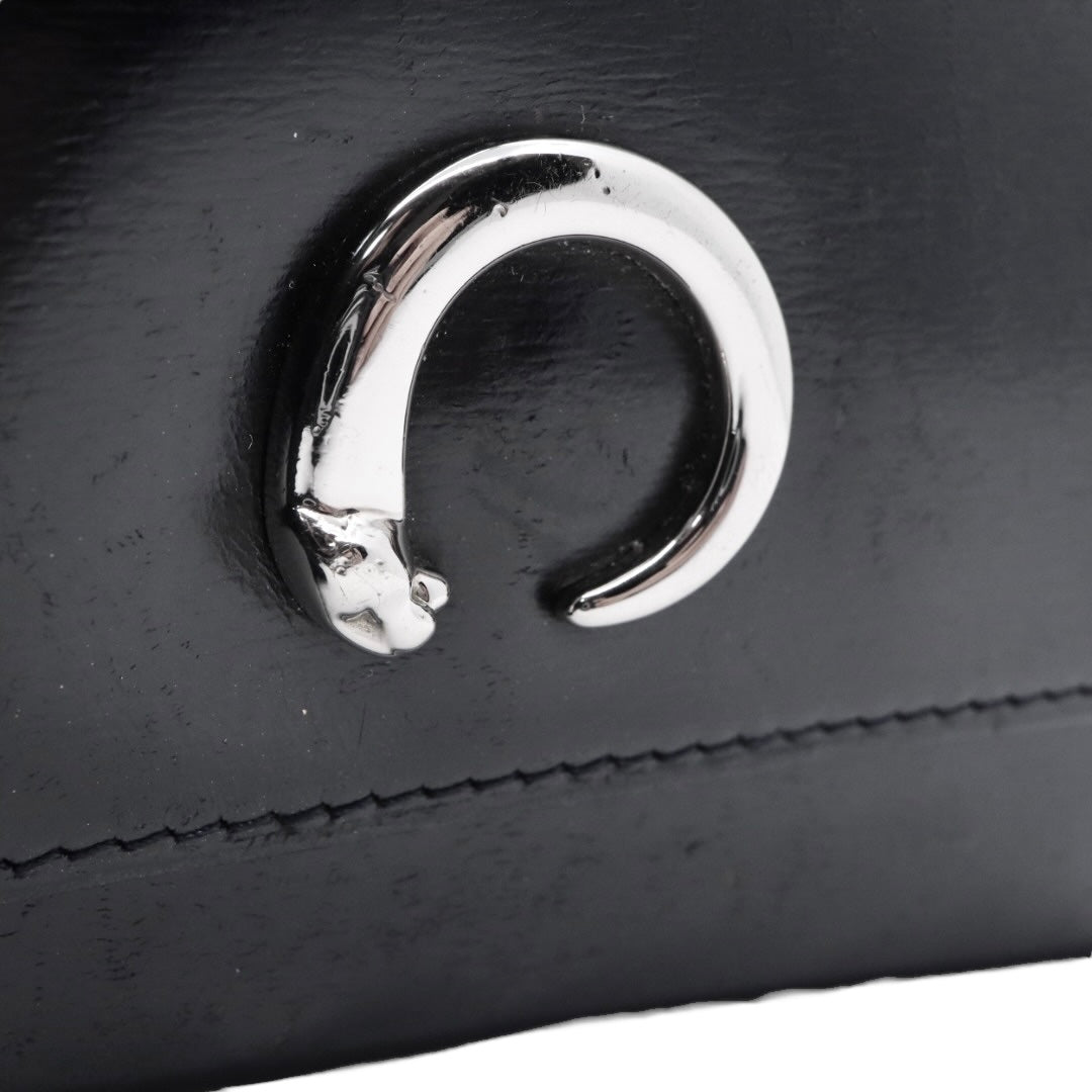 カルティエ Cartier マストライン パンテール キーケース 6連 黒 ブラック シルバー レザー 銀金具 M5