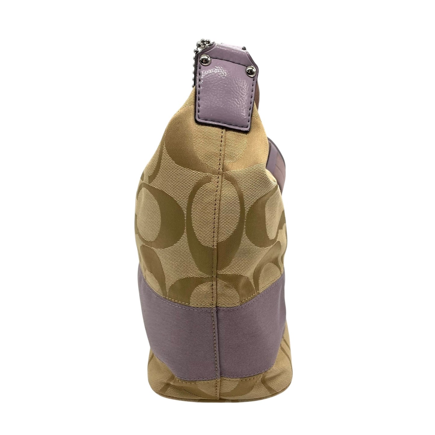 コーチ COACH シグネチャー ワンショルダー ショルダーバッグ F17434 ベージュ ライトパープル キャンバス レザー S18