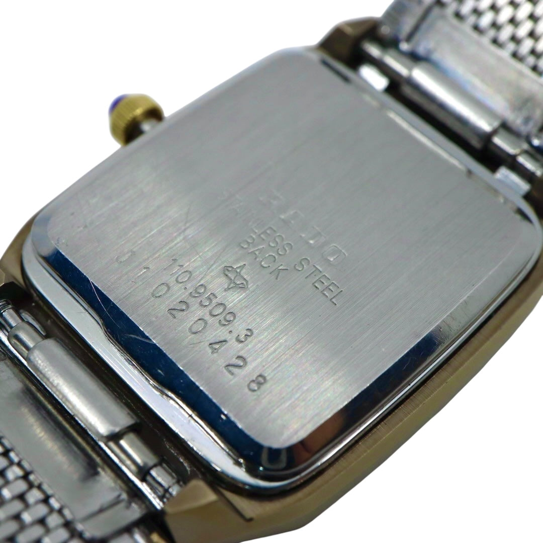 【美品/電池交換済】ラドー 腕時計 110.9509.3 レディース クオーツ ゴールド ブラウン文字盤 スクエア ヴィンテージ アナログ ドレスウォッチ アンティーク クラシックデザイン エレガント メッシュブレス クリーニング済み G1