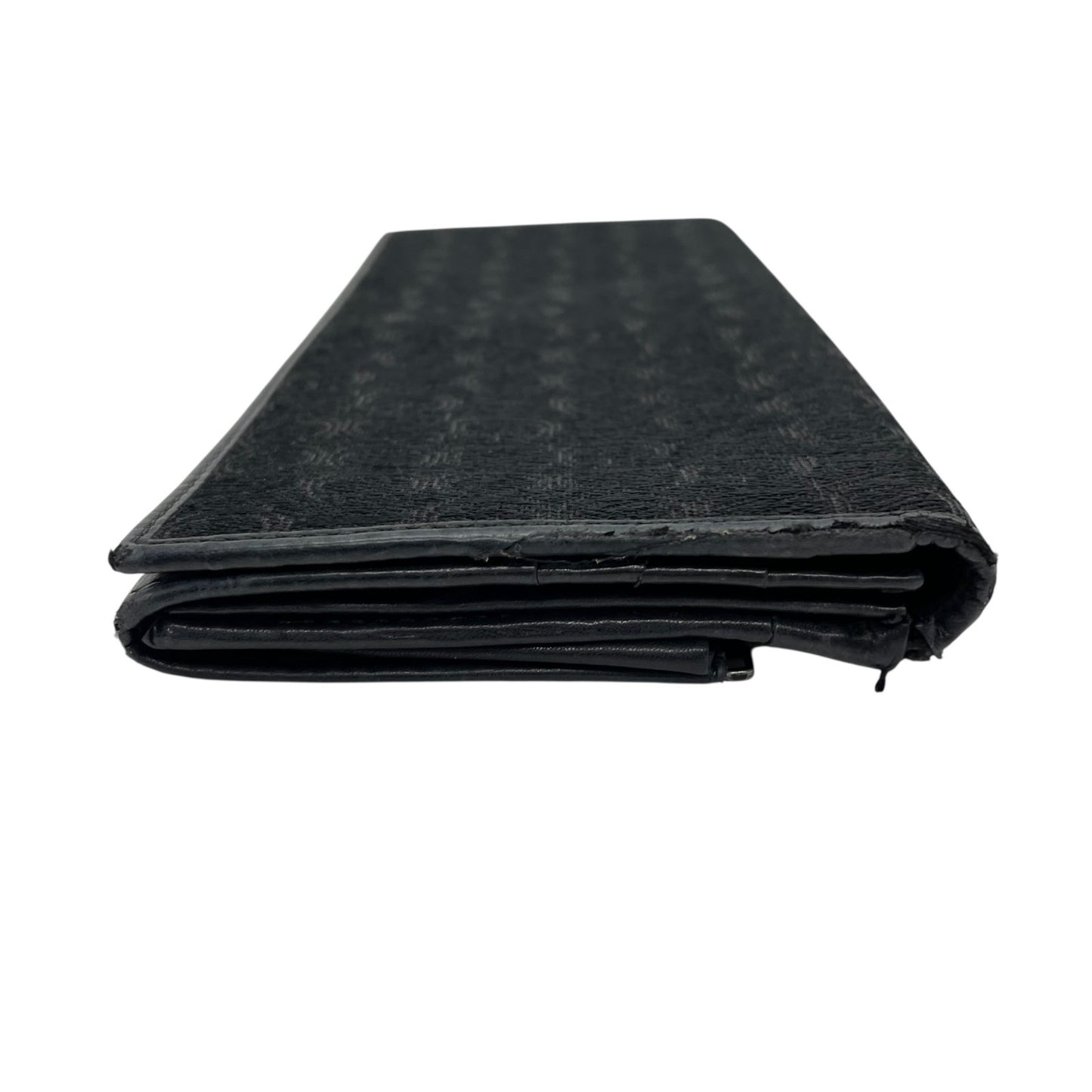 グッチ GUCCI 二つ折り 長財布 黒 ブラック キャンバス レザー ゴールド金具 ロゴ 総柄 メンズ レディース M5