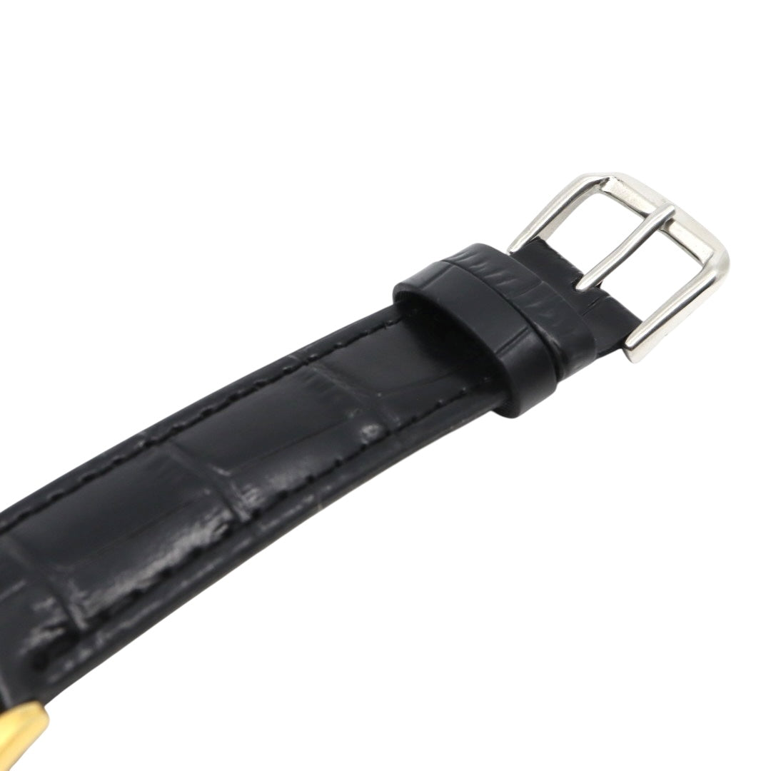 【美品 電池交換済 新品ベルト】バーバリー Burberrys 腕時計 4631-E66076 TA メンズウォッチ クォーツ ゴールドケース アイボリー文字盤 ブラックレザー アナログ クラシック ビンテージ ドレスウォッチ エレガント 稼働品 G3